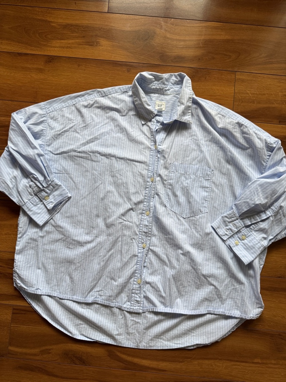 GAP Blue Striped Boxy Shirt L